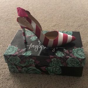 Never worn stripped heels